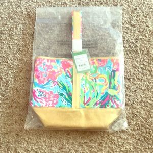 NWT Lilly Pulitzer Wine Tote - Fan Sea Pants